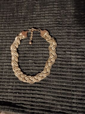 Braided Silver Tone Chain Necklace